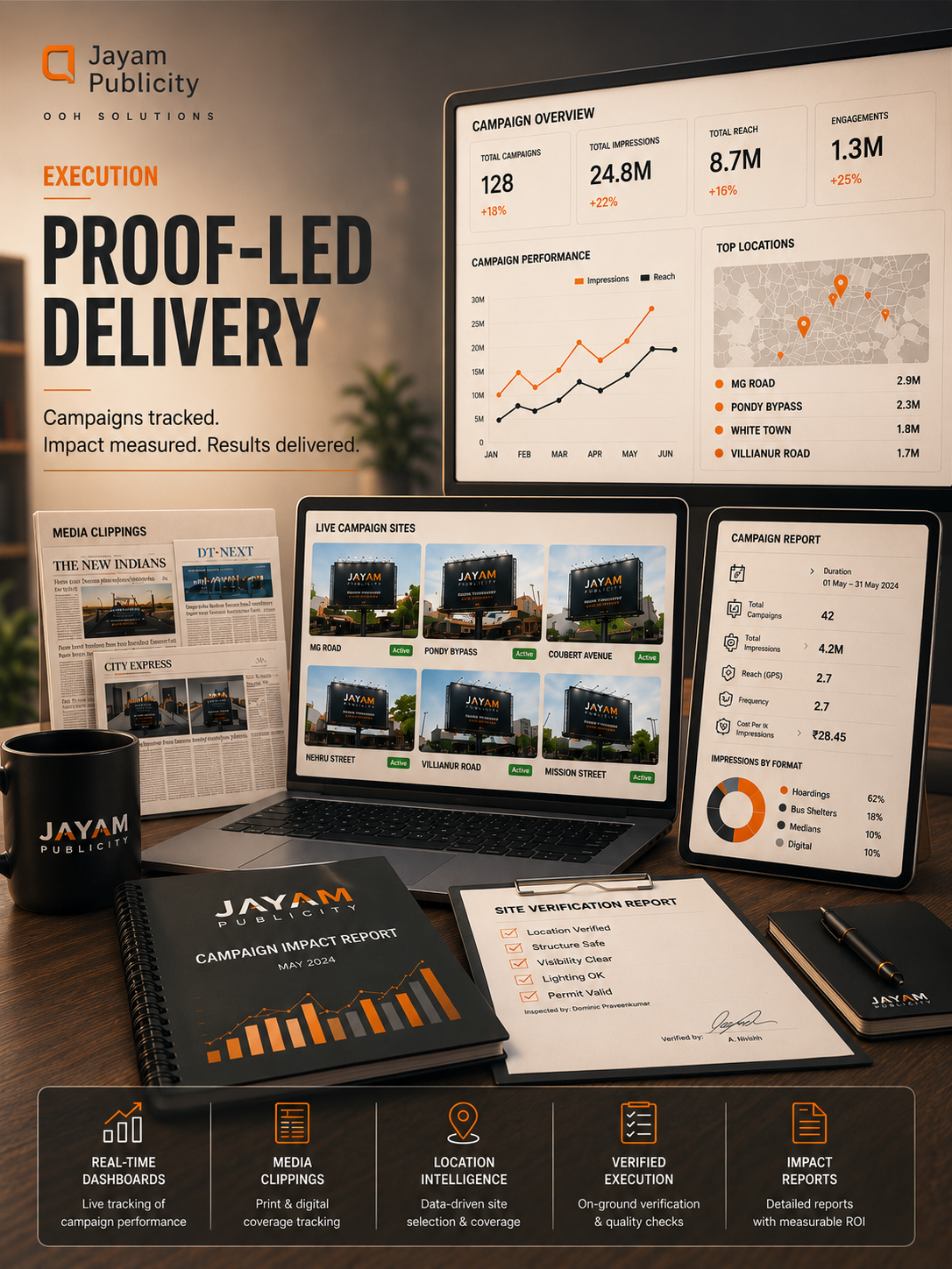 Proof-led delivery campaign dashboard poster