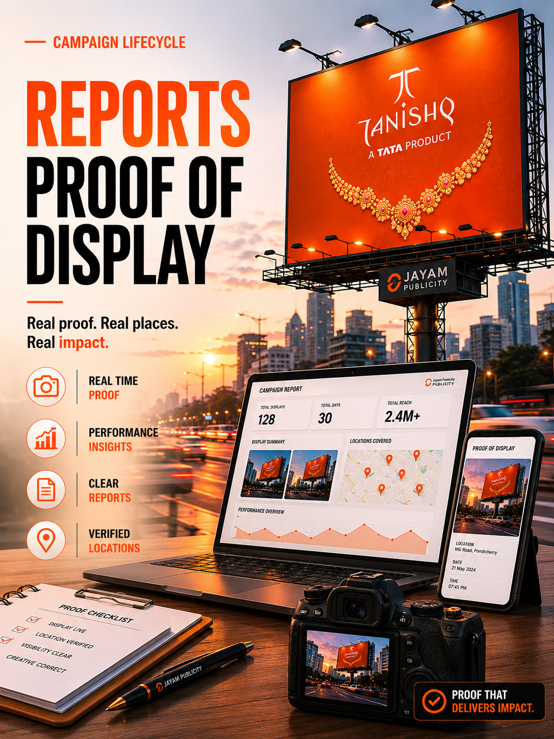 Campaign report and proof of display poster